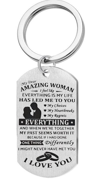 Amazing Woman Letter Tag Necklace
